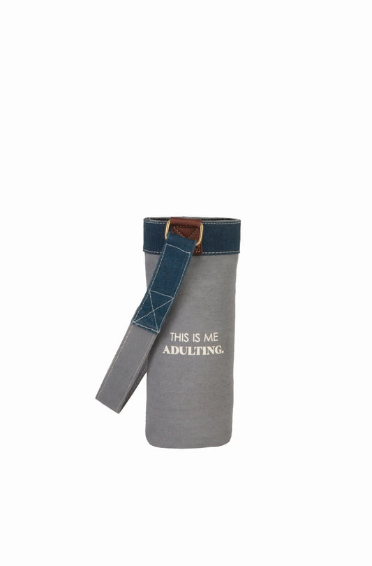 This Is Adulting Up-Cycled Canvas Wine Tote Bag