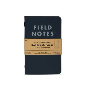 Field Notes - Pitch Black - Dot Graphed - 3 Pack