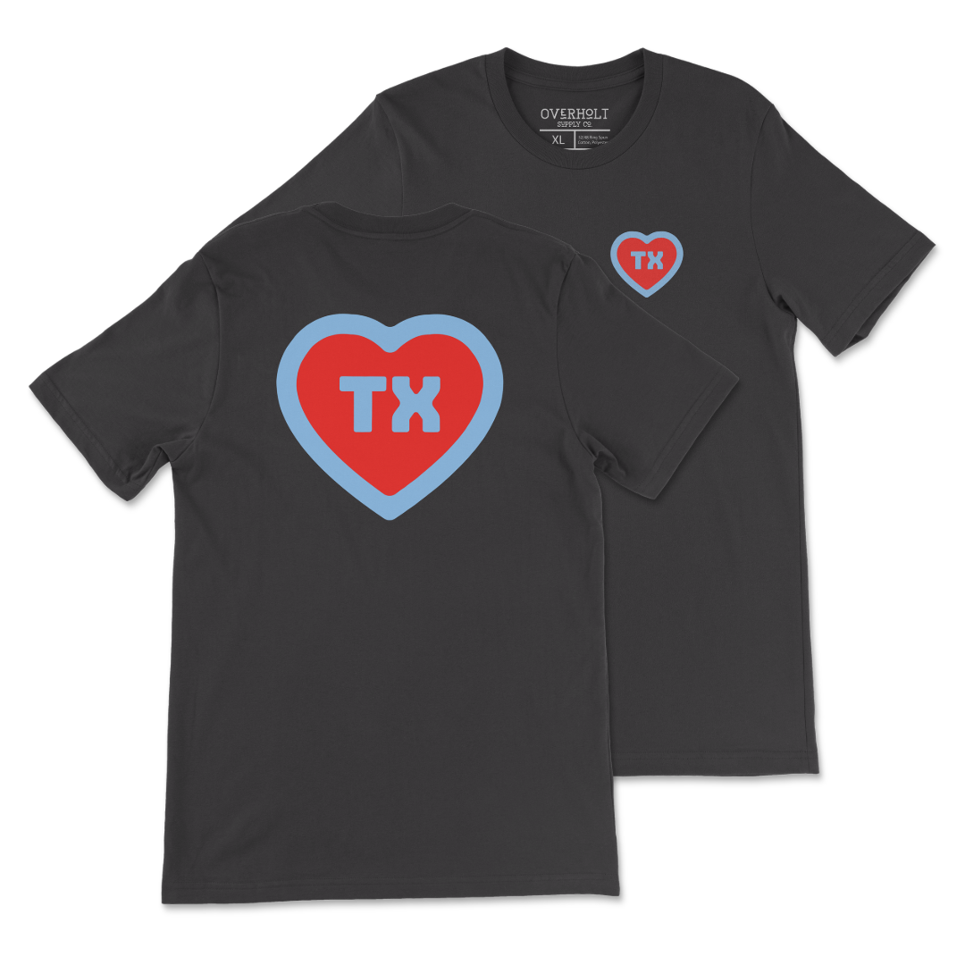 トップス SOL soonerorlater Spread Heart Tee M OSC-189 Texas Bold Heart Tee | Overholt Supply Co.