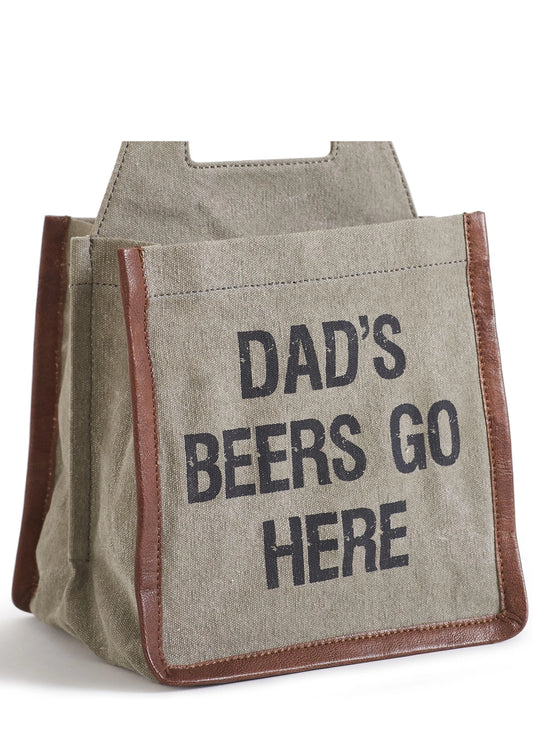 Dad's Beer Up-Cycled Canvas Beer/Wine Caddy