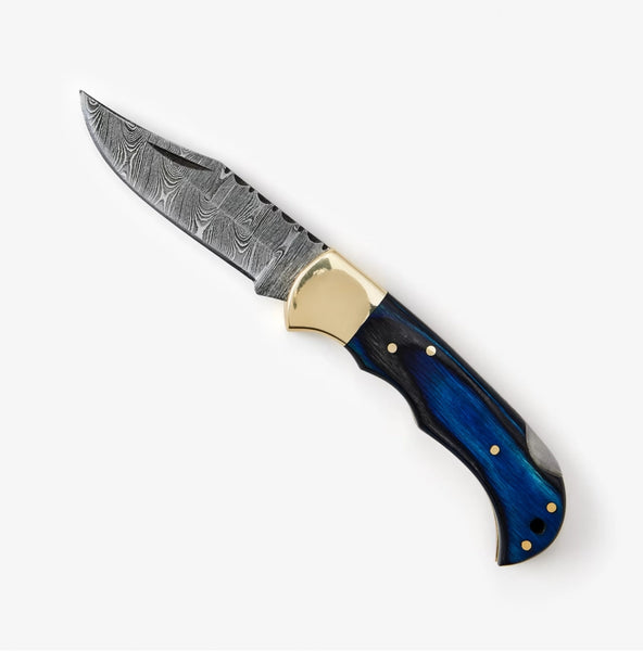 Blue Diamond Wood Folding Knife