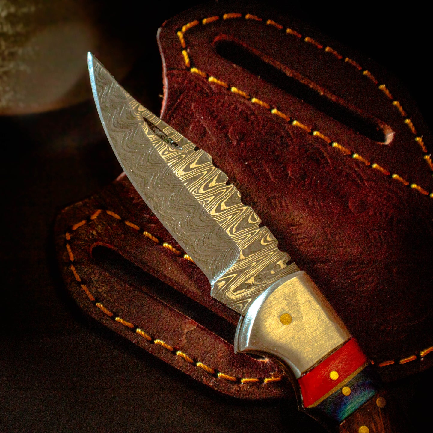 Walnut Damascus Folder