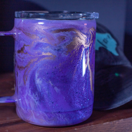 10 Oz Purple Marble Coffee Cup