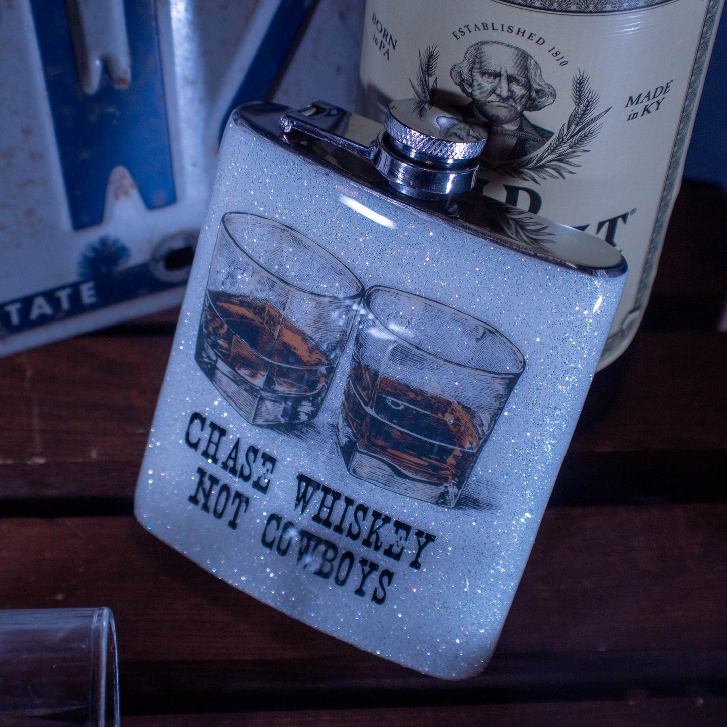 7 Oz Chase Whiskey not Cowboys FLask