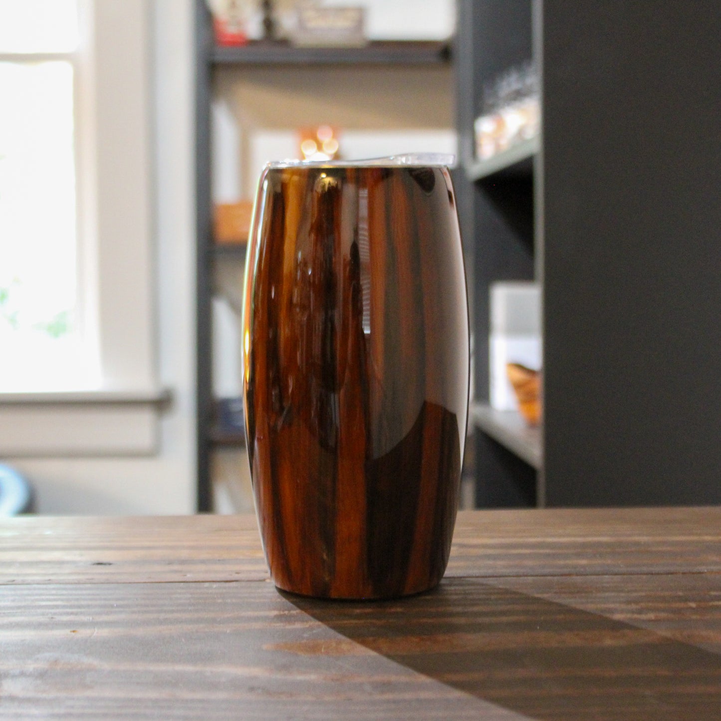 LLB-017 25oz Wood Grain Barrel Tumbler