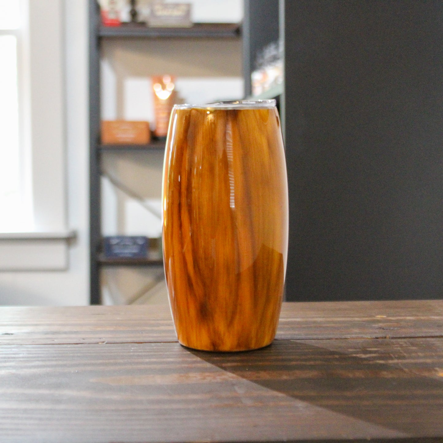 LLB-022 25oz Wood Grain Barrel Tumbler