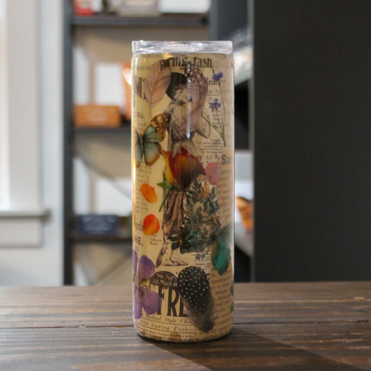 LLB-039 Floral Multi-Media 20oz Slim Tumbler