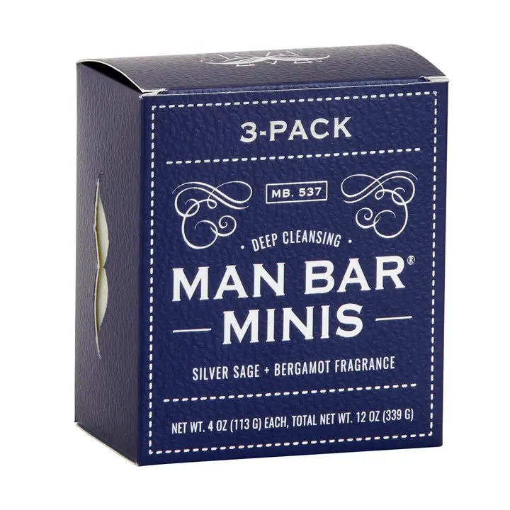 Man Bar Miniature 3-Piece Gift Set — Silver Sage & Bergamot