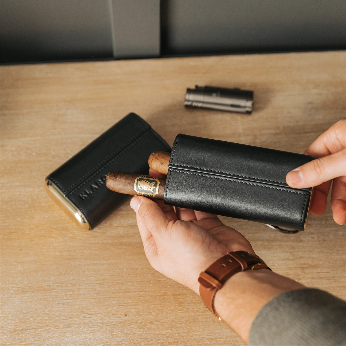 Klaro Three-Cigar Travel Case