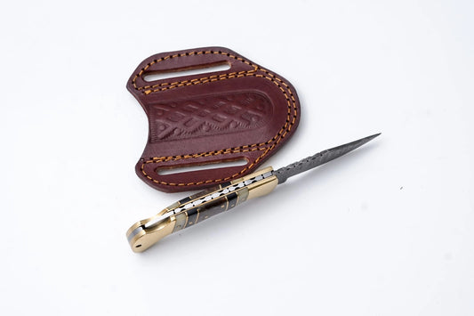 TKC-TF-099 - Brass and Bone Damascus Folder