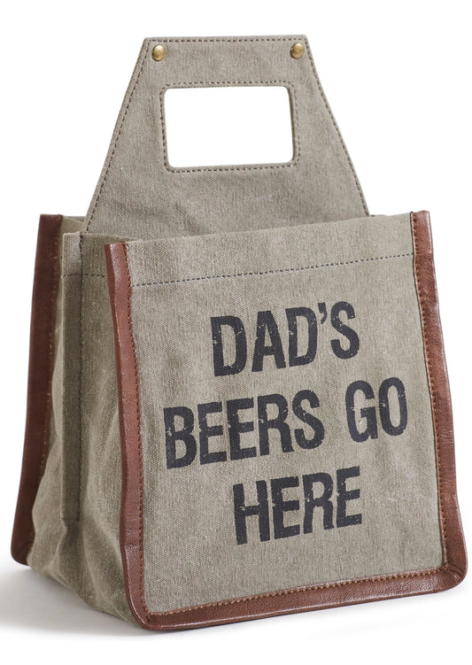 Dad's Beer Up-Cycled Canvas Beer/Wine Caddy