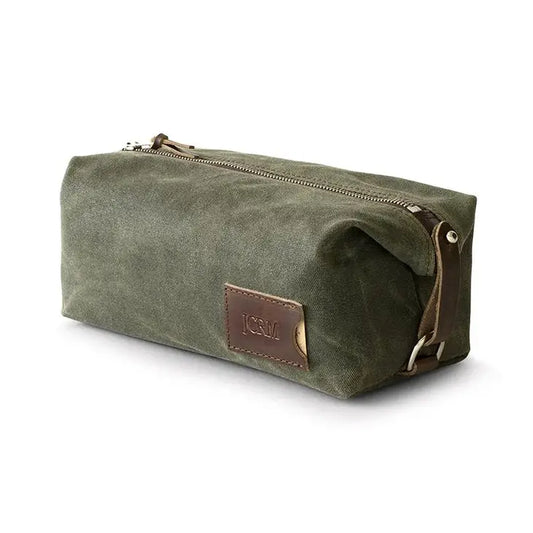 Standard Expandable Waxed Canvas Dopp Kit (Olive)