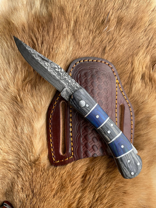 Grey and Blue Dyed Wood Folder