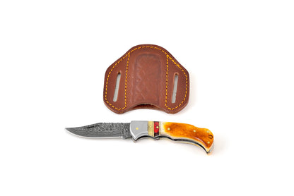 TKC-BP-001 - Burnt Bone Damascus Folder