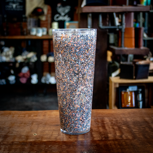 24 Oz. Orange + Black Glitter Snow Globe