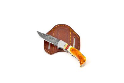 TKC-BP-001 - Burnt Bone Damascus Folder