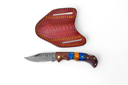 Damascus Steel Folding Knife