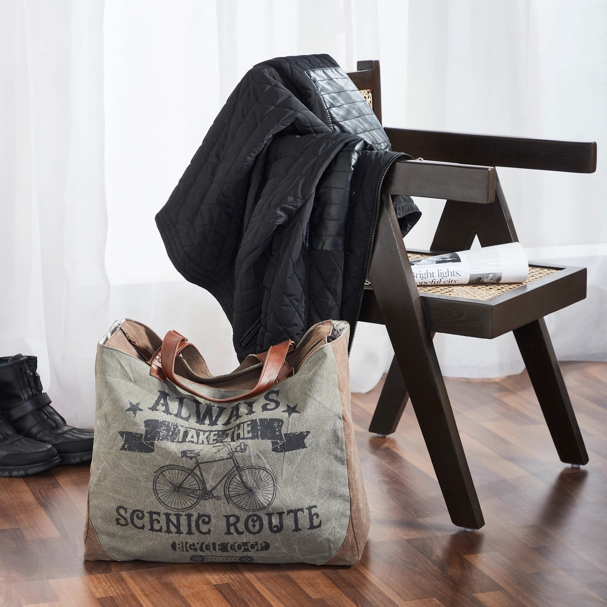 Scenic Route Waxed Canvas Tote