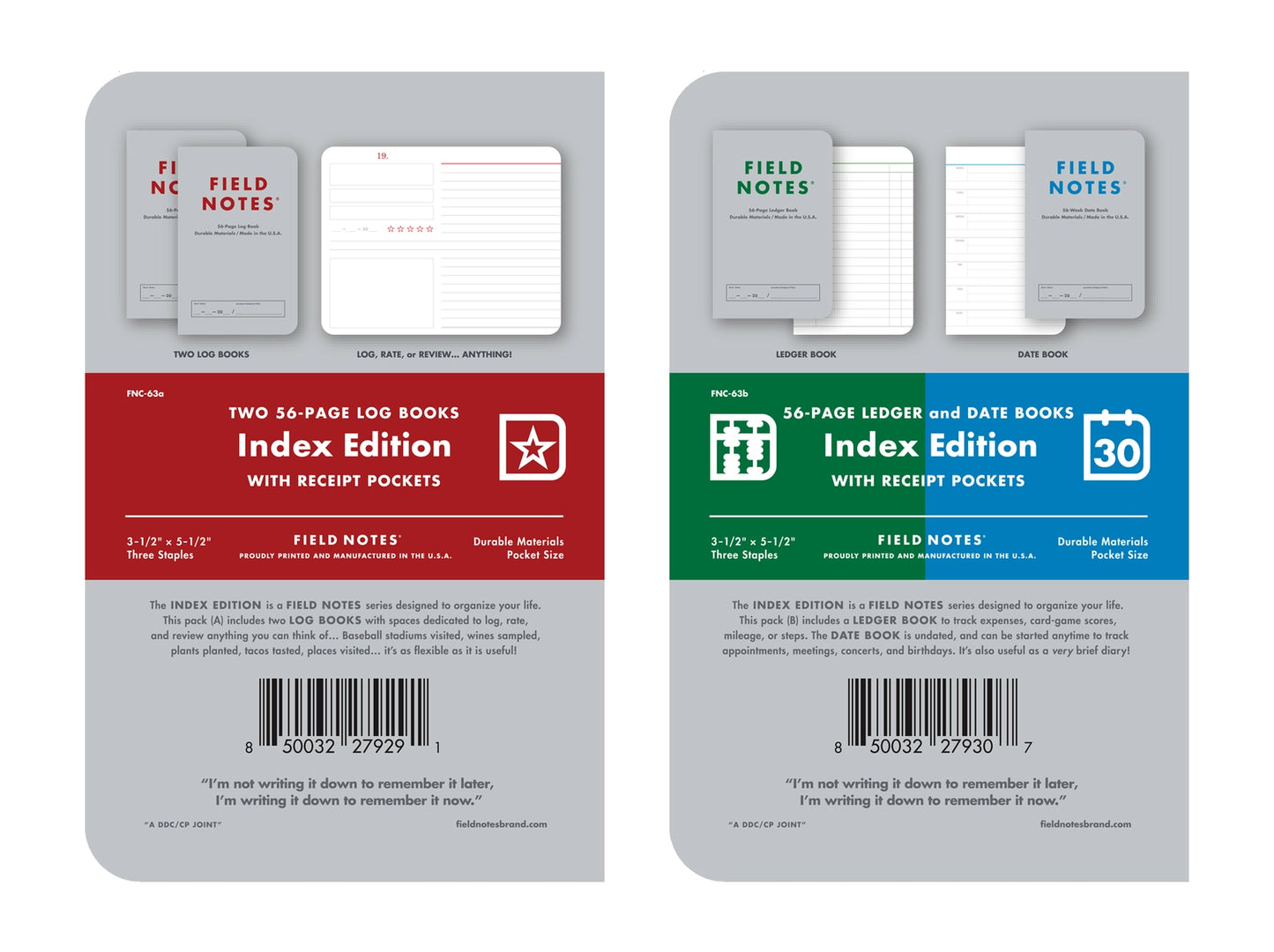 Field Notes - Index - 2 Pack