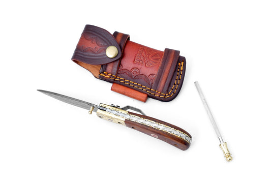 Titan Nebula Cascade Damascus Steel Pocket Knife