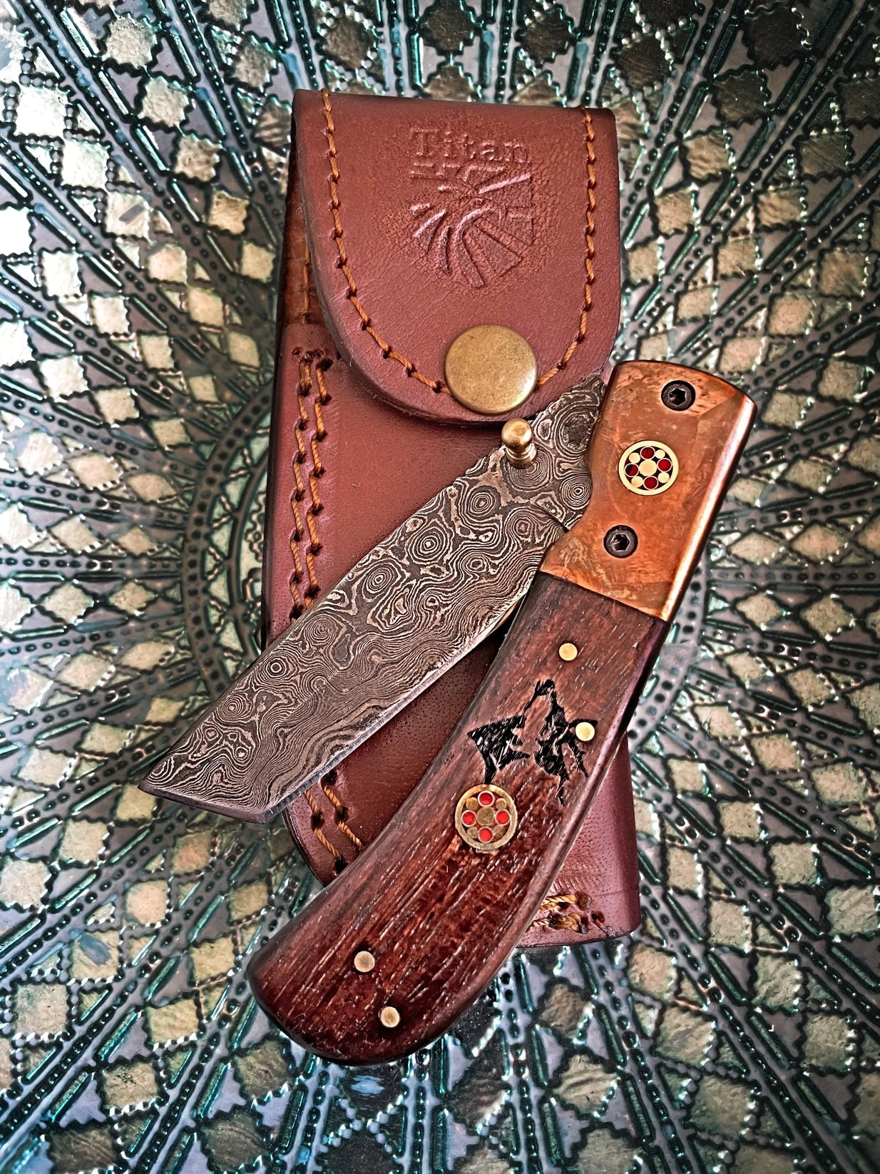 TKC-TF-20 - Damascus Steel Folding Tanto Blade
