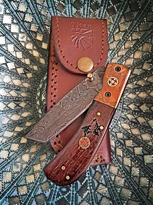 TKC-TF-20 - Damascus Steel Folding Tanto Blade
