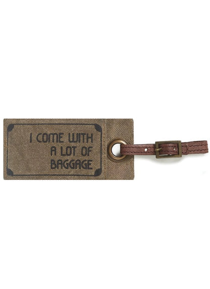 Travel Addict Luggage Tag – Up-Cycled Canvas & Vegan Leather