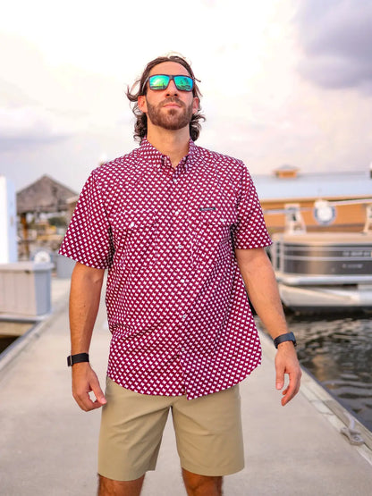 The Maroon Pearl Snap Fishing Shirt