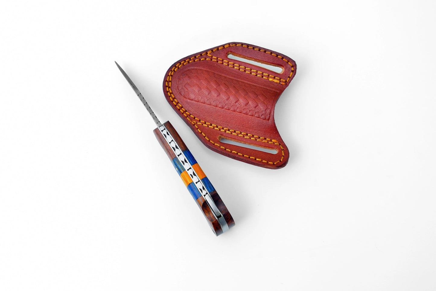 Black Diamond Wood Damascus Folder