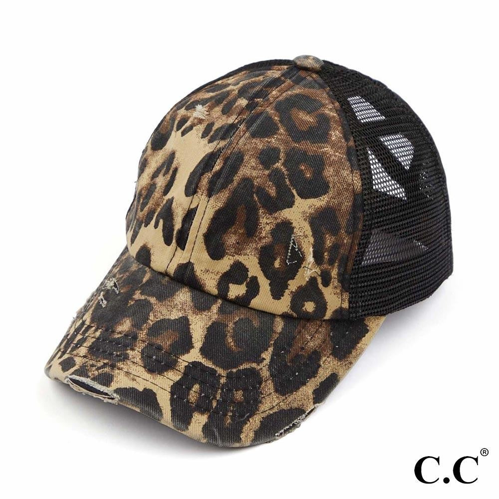 Leopard/Black CC Beanie