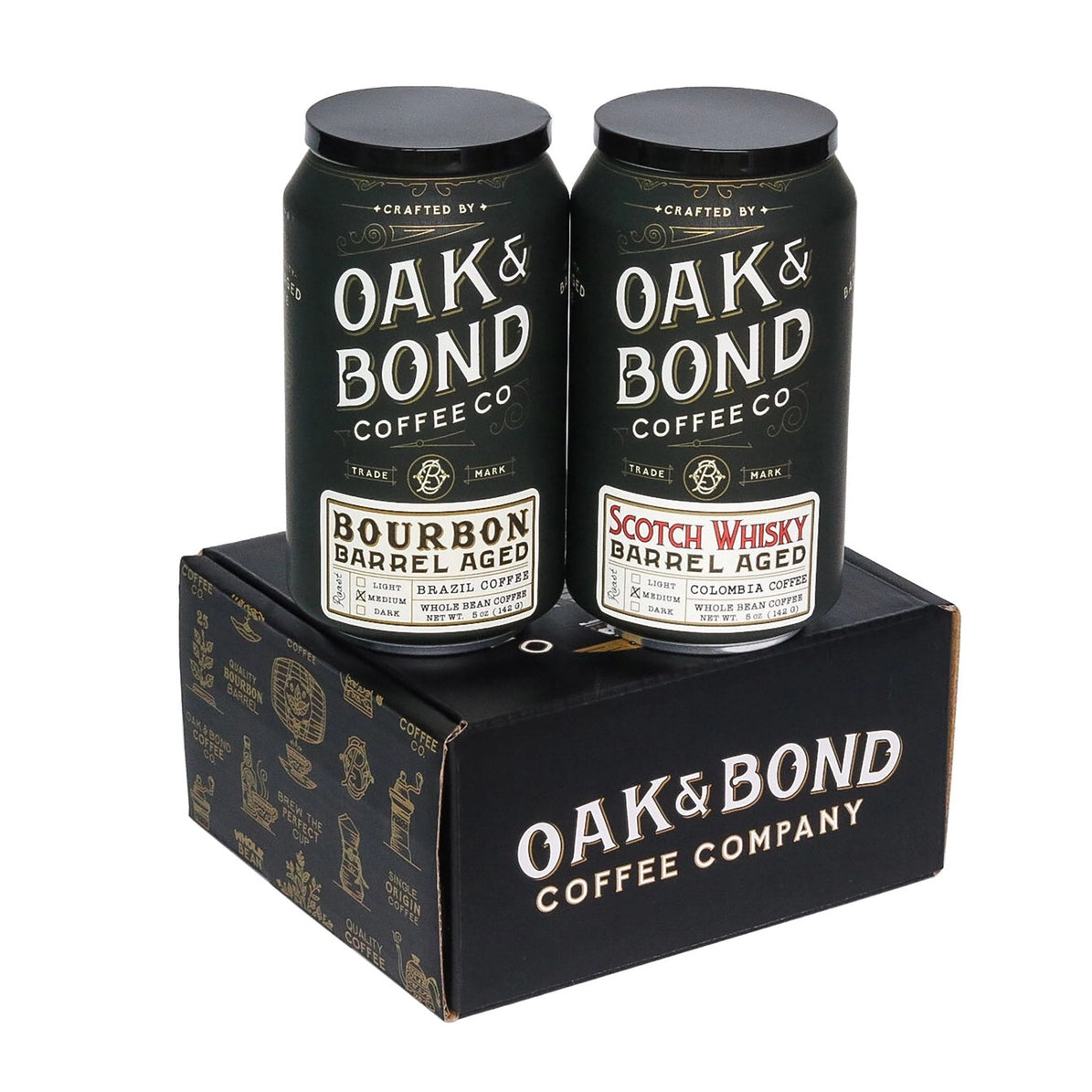 Oak & Bond Bourbon & Scotch Barrel Aged Coffee Box