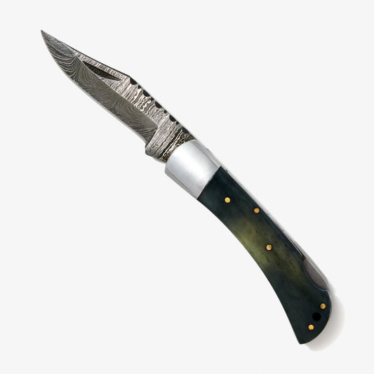Dyed Bone Damascus Folder