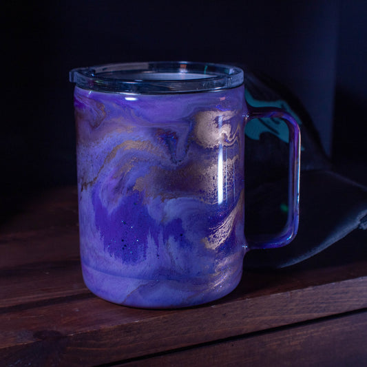 10 Oz Purple Marble Coffee Cup