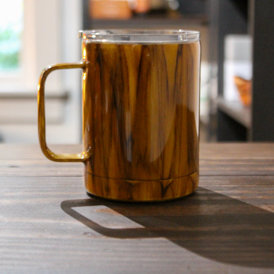 LLB-002 Wood Grain 10oz Coffee Cup – Hand-Painted Epoxy Stainless Steel Tumbler