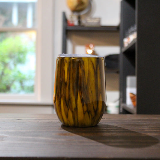 LLB-008 Wood Grain 12oz Stemless Wine Glass – Epoxy Stainless Steel Tumbler