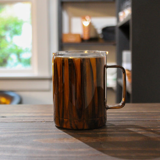 LLB-010 Wood Grain 10oz Coffee Cup – Hand-Painted Epoxy Stainless Steel Tumbler