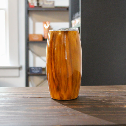 LLB-022 25oz Wood Grain Barrel Tumbler