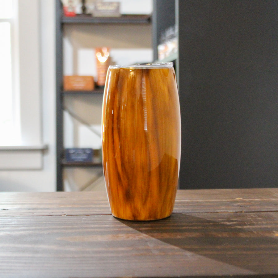 LLB-022 25oz Wood Grain Barrel Tumbler