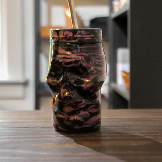 LLB-038 Purple & Black Skull 10oz Tumbler