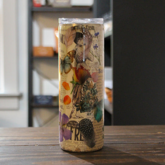 LLB-039 Floral Multi-Media 20oz Slim Tumbler