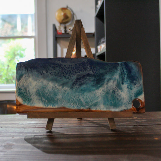 LLB-048 Coastal Wave 12x6" Wood & Epoxy Charcuterie Board