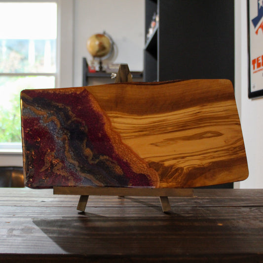 LLB-049 Ember Flow 16x8" Wood & Epoxy Charcuterie Board