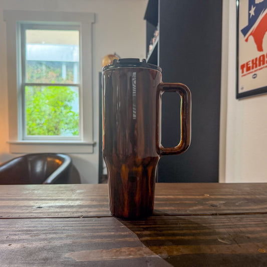 LLB-050 Wood Grain 40oz Handled Tumbler