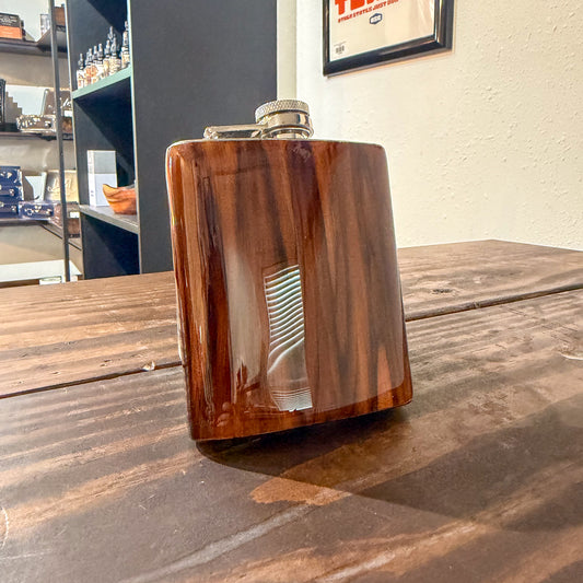 LLB-055 Woodgrain 7oz Flask
