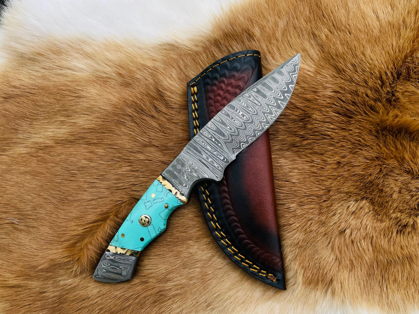 The Azure Fusion Damascus Steel Utility Knife