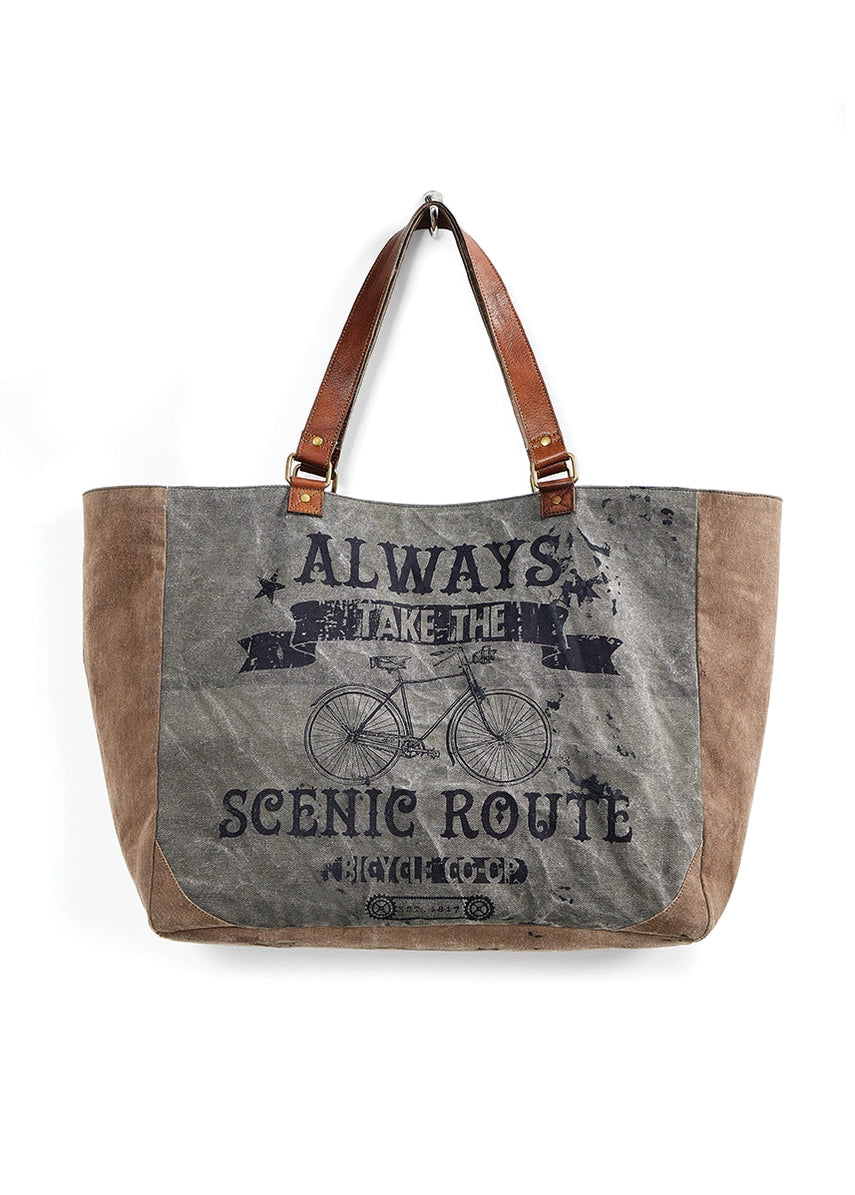 Scenic Route Waxed Canvas Tote