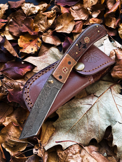 TKC-TF-20 - Damascus Steel Folding Tanto Blade