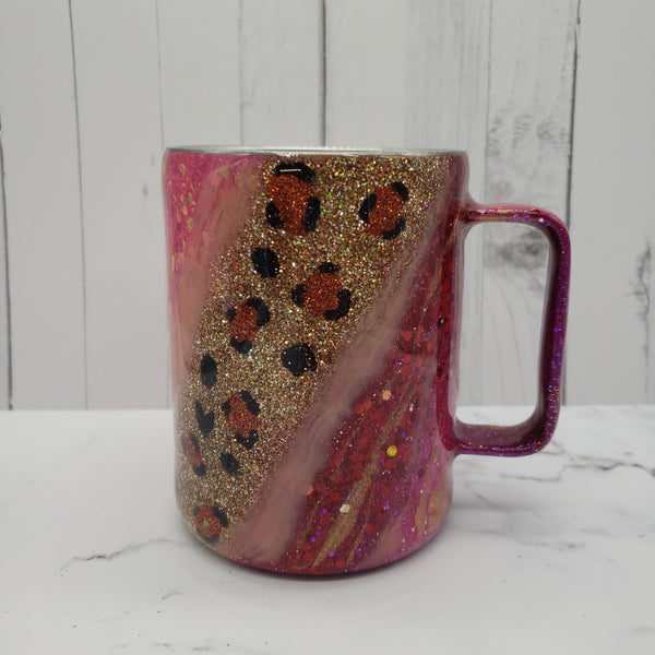 Pink & Red Gypsy Leopard 10oz Coffee Tumbler
