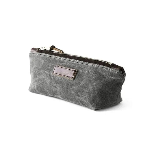 Waxed Canvas Daily Zipper Pouch - Slate Grey